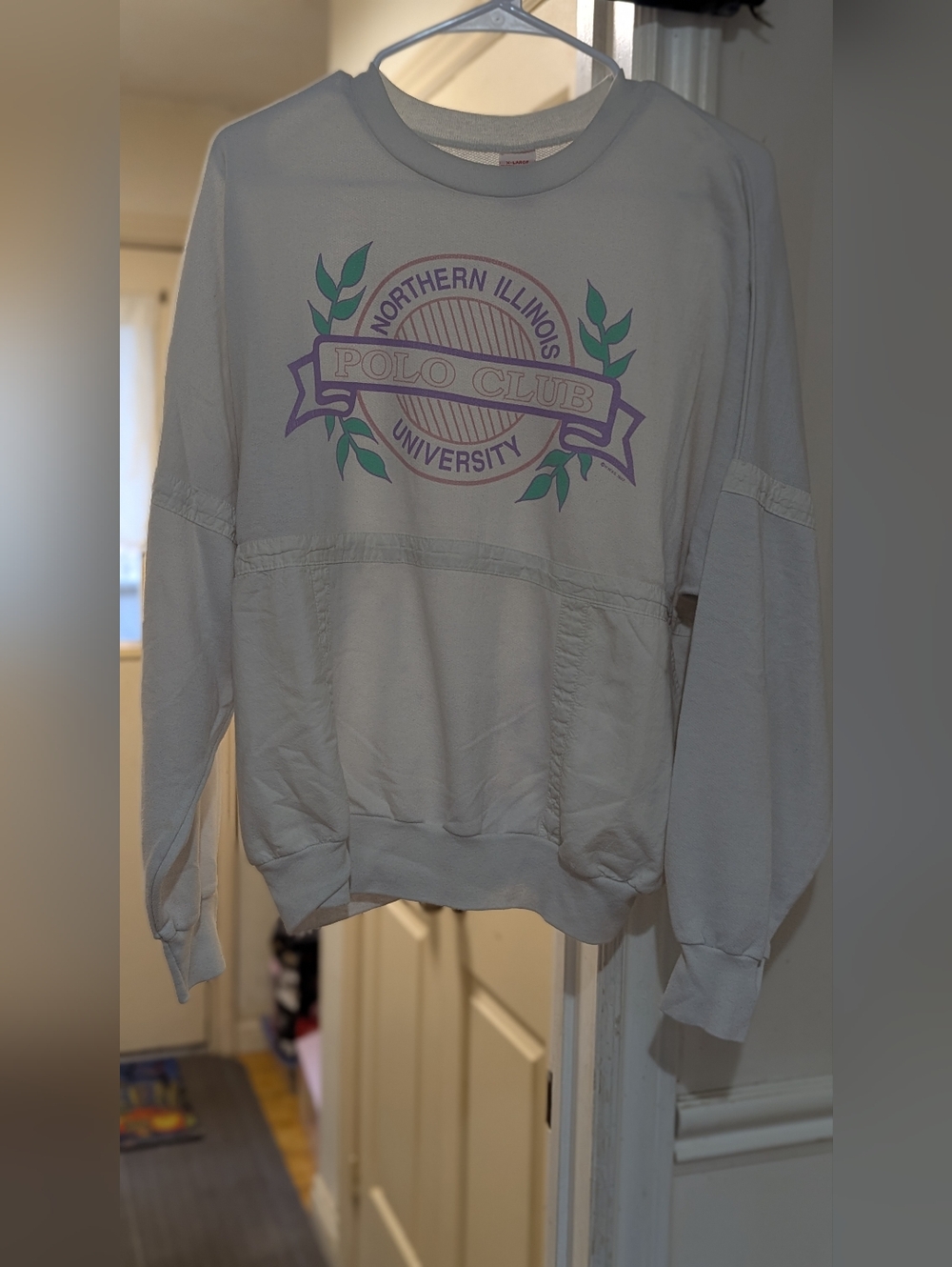 Vintage University Northern Illinois Cream Graphic Sweatshirt